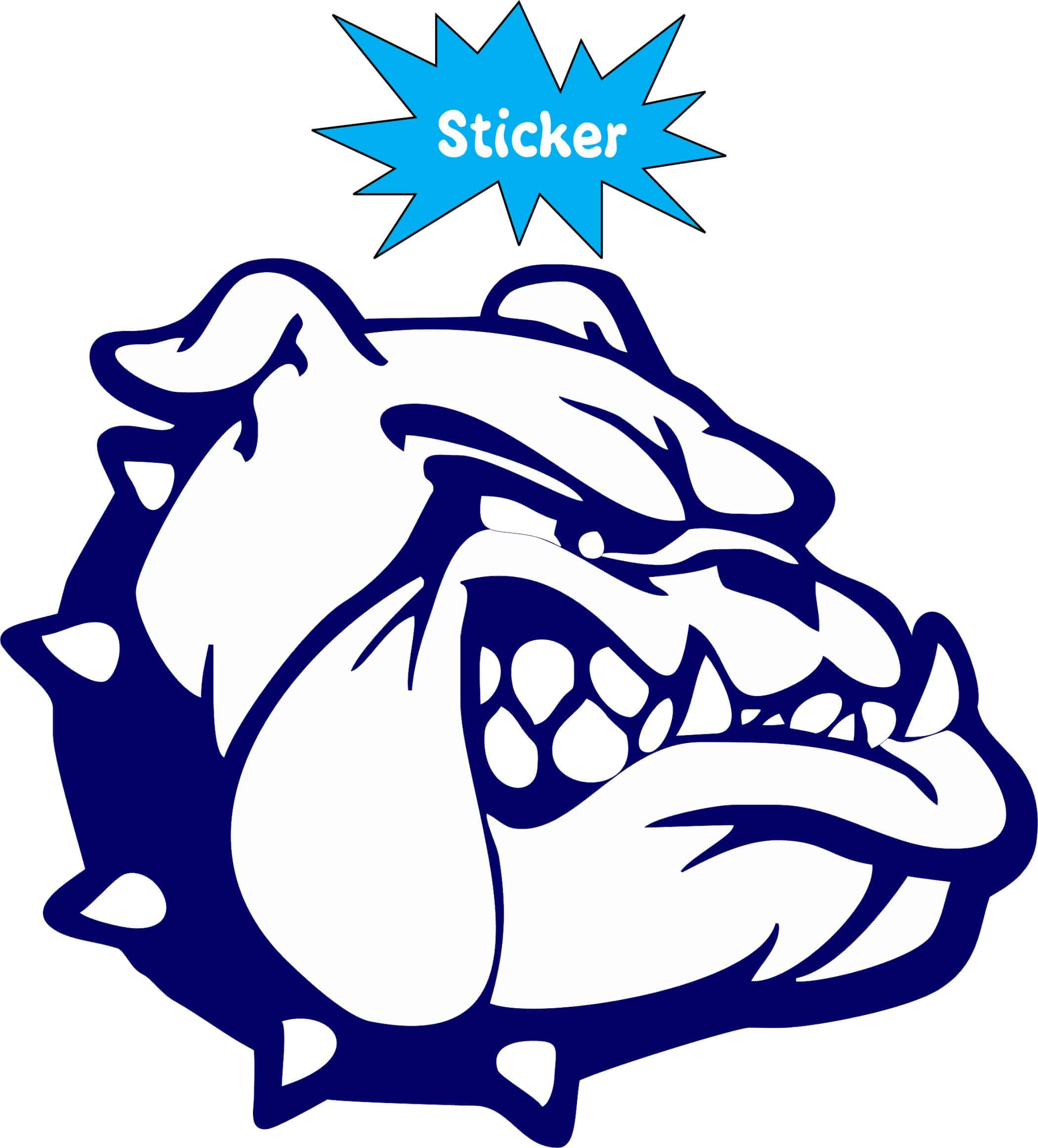 StickerTalk Right Facing Blue Bulldog Vinyl Sticker, 3.5 inches x 3 inches - Image 3