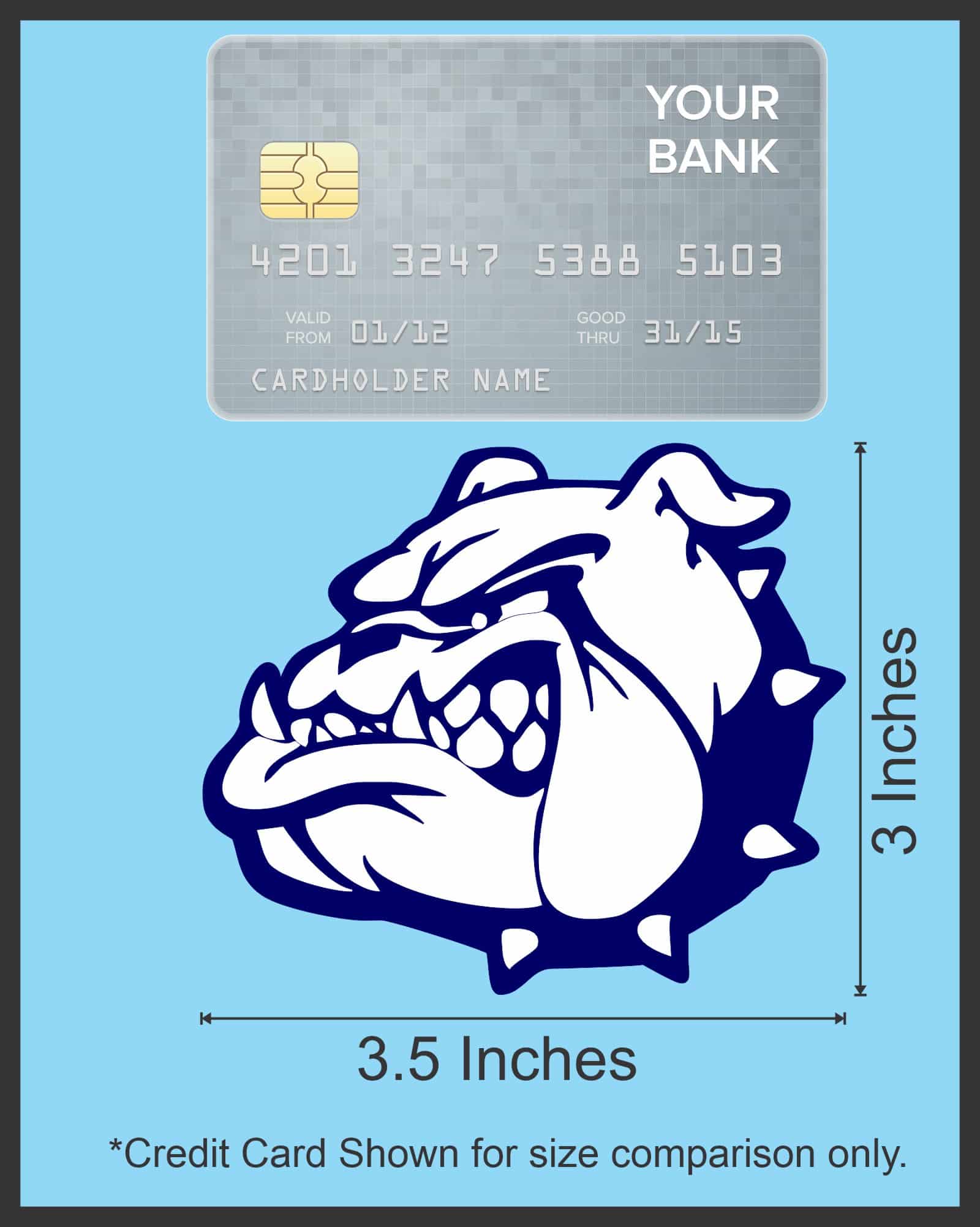 StickerTalk Left Facing Blue Bulldog Vinyl Sticker, 3.5 inches x 3 inches - Image 8