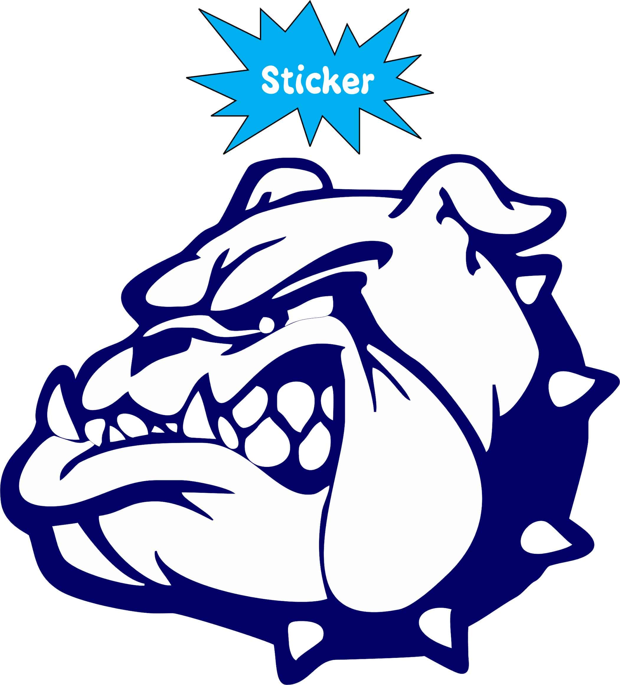 StickerTalk Left Facing Blue Bulldog Vinyl Sticker, 3.5 inches x 3 inches - Image 3