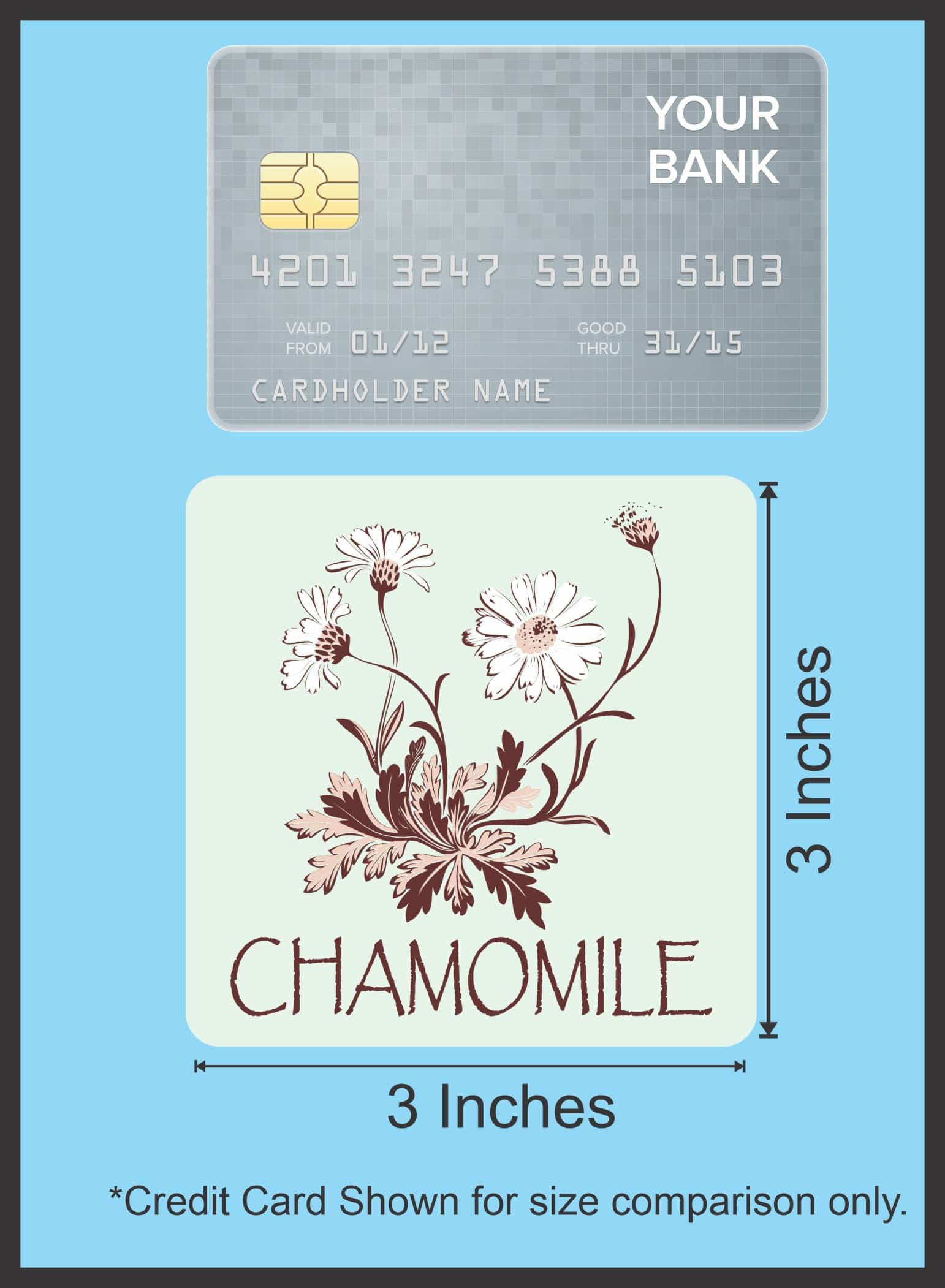 StickerTalk Chamomile Magnet, 3 inches x 3 inches - Image 3