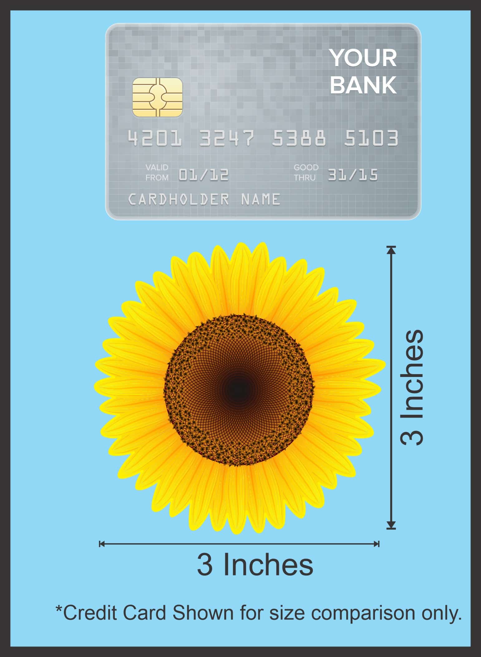 StickerTalk Sunflower Vinyl Stickers, 1 sheet of 2 stickers, 3 inches x 3 inches each - Image 7