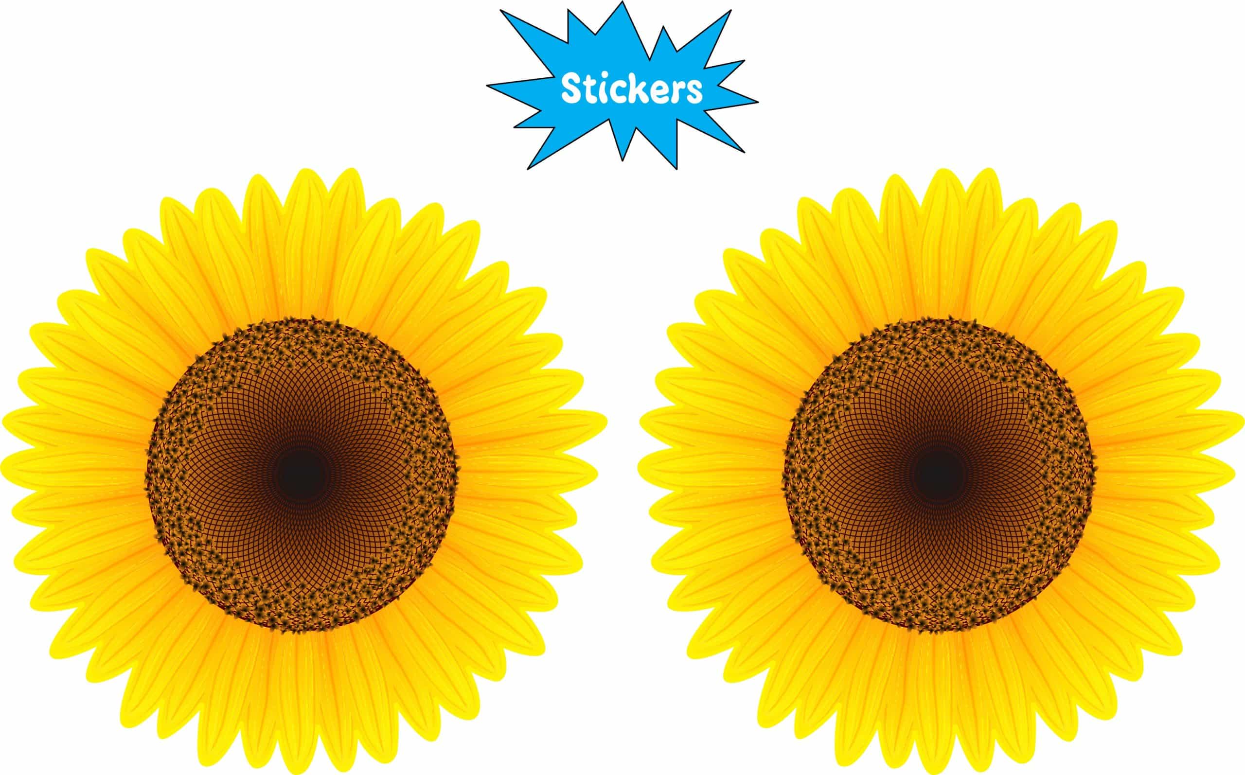 StickerTalk Sunflower Vinyl Stickers, 1 sheet of 2 stickers, 3 inches x 3 inches each - Image 2