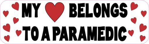 My Heart Belongs to a Paramedic Vinyl Sticker