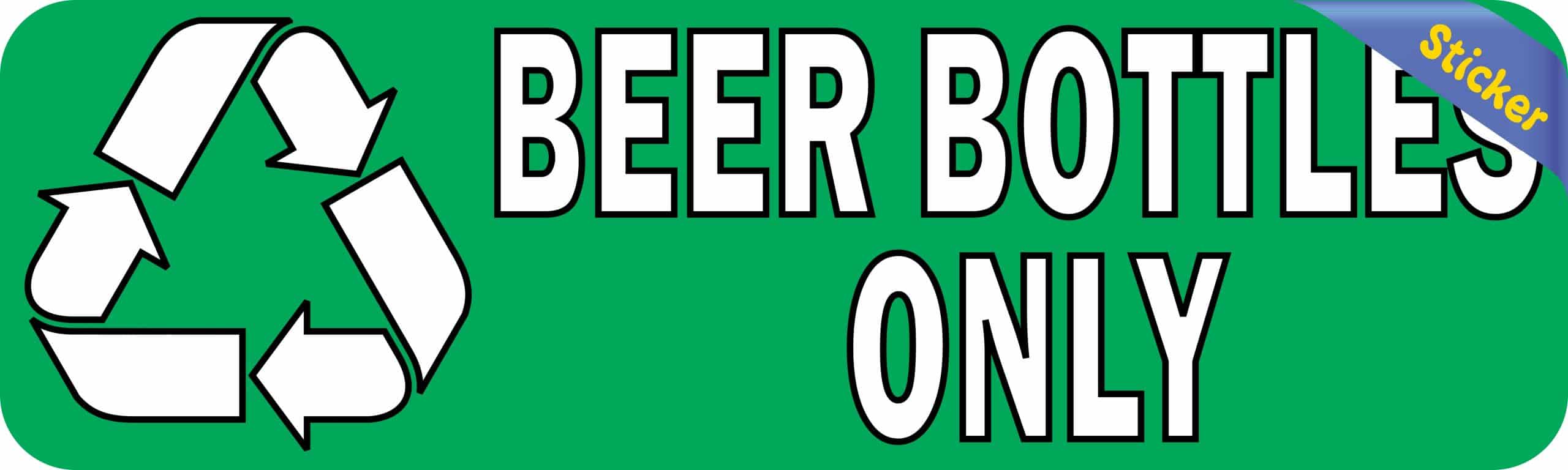 StickerTalk Beer Bottles Only Recycling Vinyl Sticker, 10 inches x 3 inches - Image 2