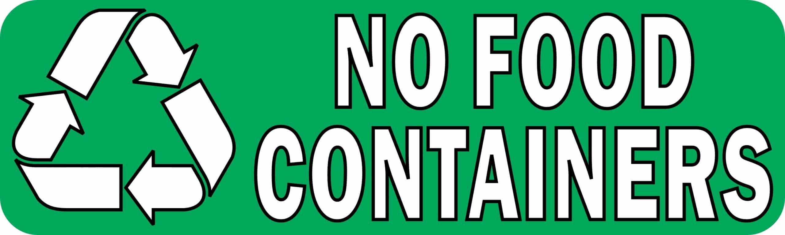 StickerTalk No Food Containers Recycling Magnet, 10 inches x 3 i