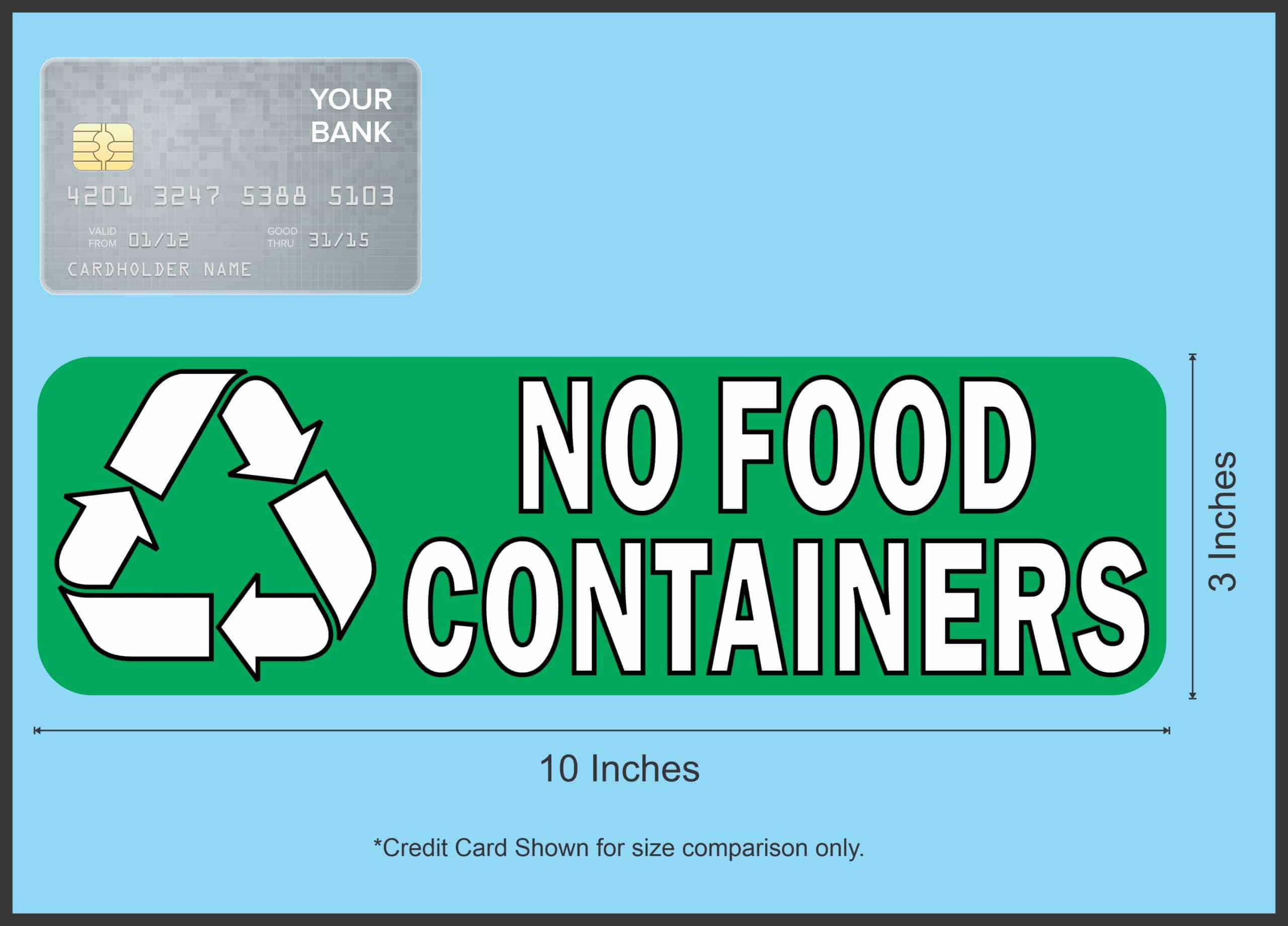 StickerTalk No Food Containers Recycling Magnet, 10 inches x 3 i - Image 3