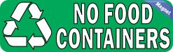 Alternative view of StickerTalk No Food Containers Recycling Magnet, 10 inches x 3 i