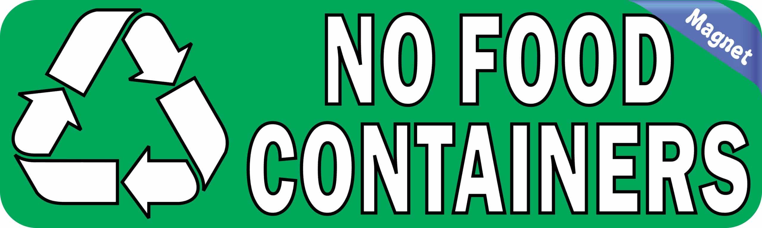StickerTalk No Food Containers Recycling Magnet, 10 inches x 3 i - Image 2