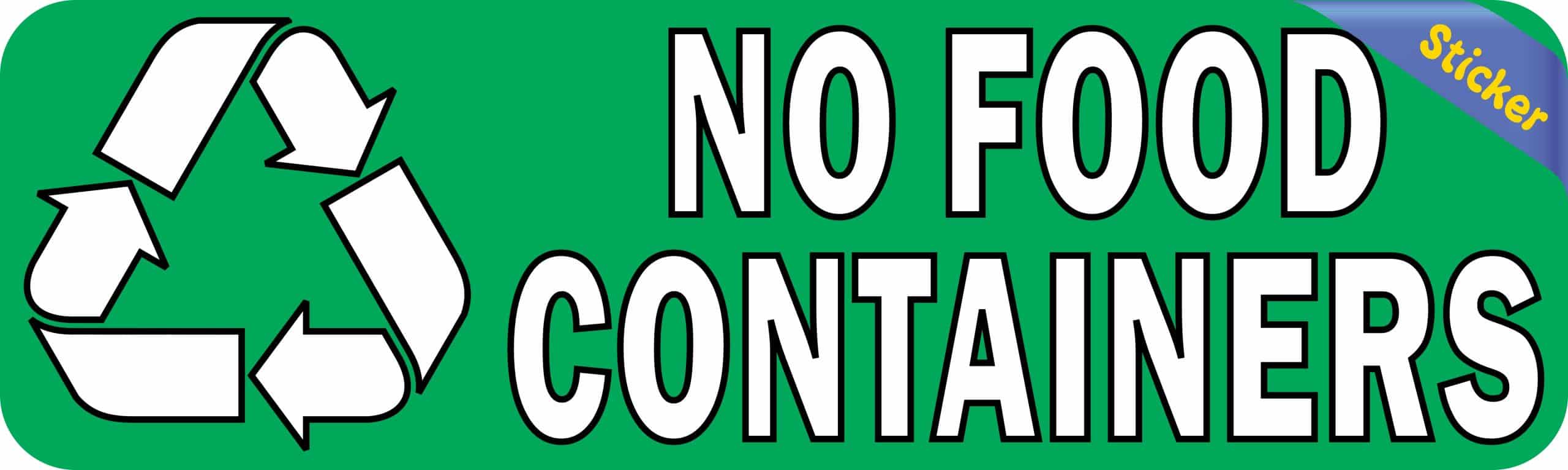 StickerTalk No Food Containers Recycling Vinyl Sticker, 10 inche - Image 2