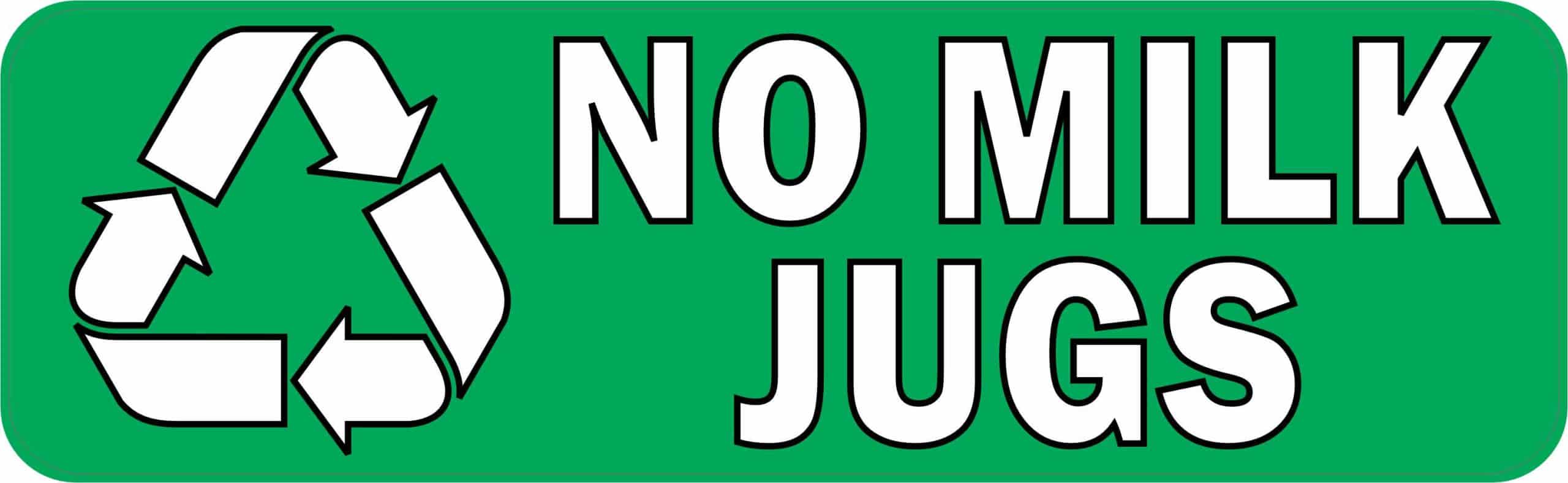 StickerTalk No Milk Jugs Recycling Magnet, 10 inches x 3 inches