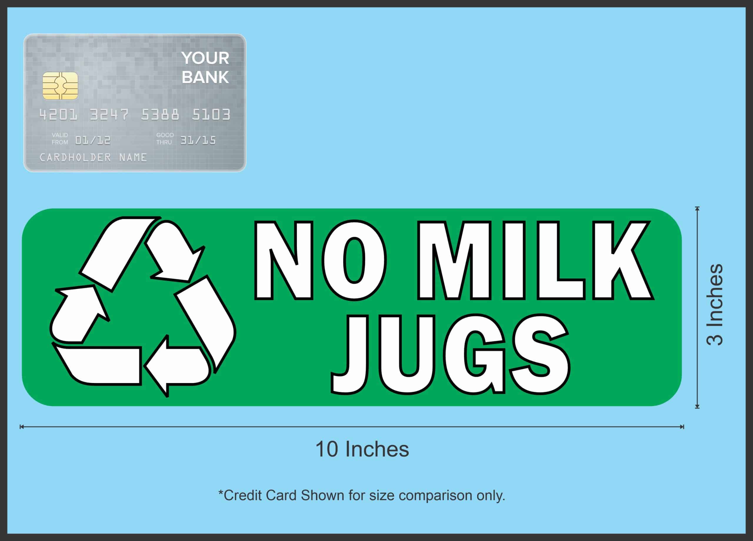 StickerTalk No Milk Jugs Recycling Vinyl Sticker, 10 inches x 3 - Image 5