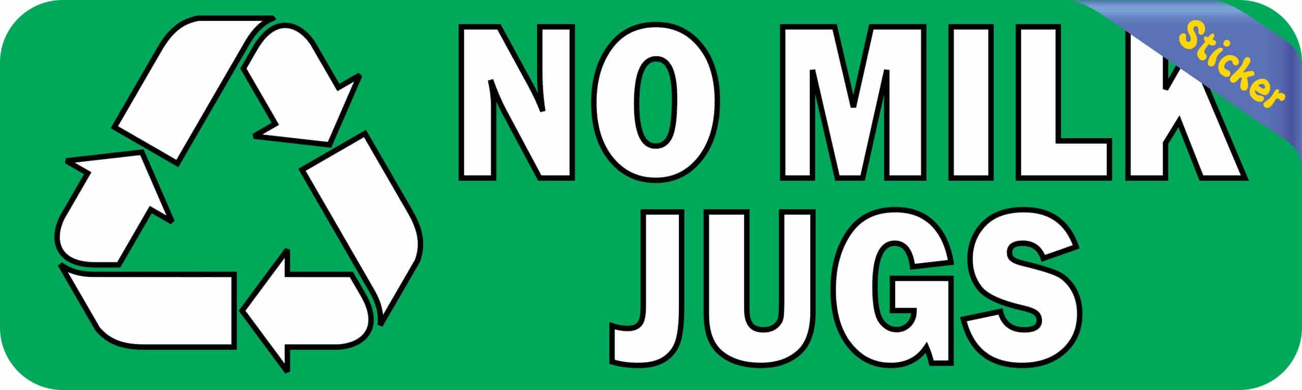 StickerTalk No Milk Jugs Recycling Vinyl Sticker, 10 inches x 3 - Image 2
