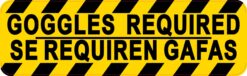 English Spanish Goggles Required Magnet
