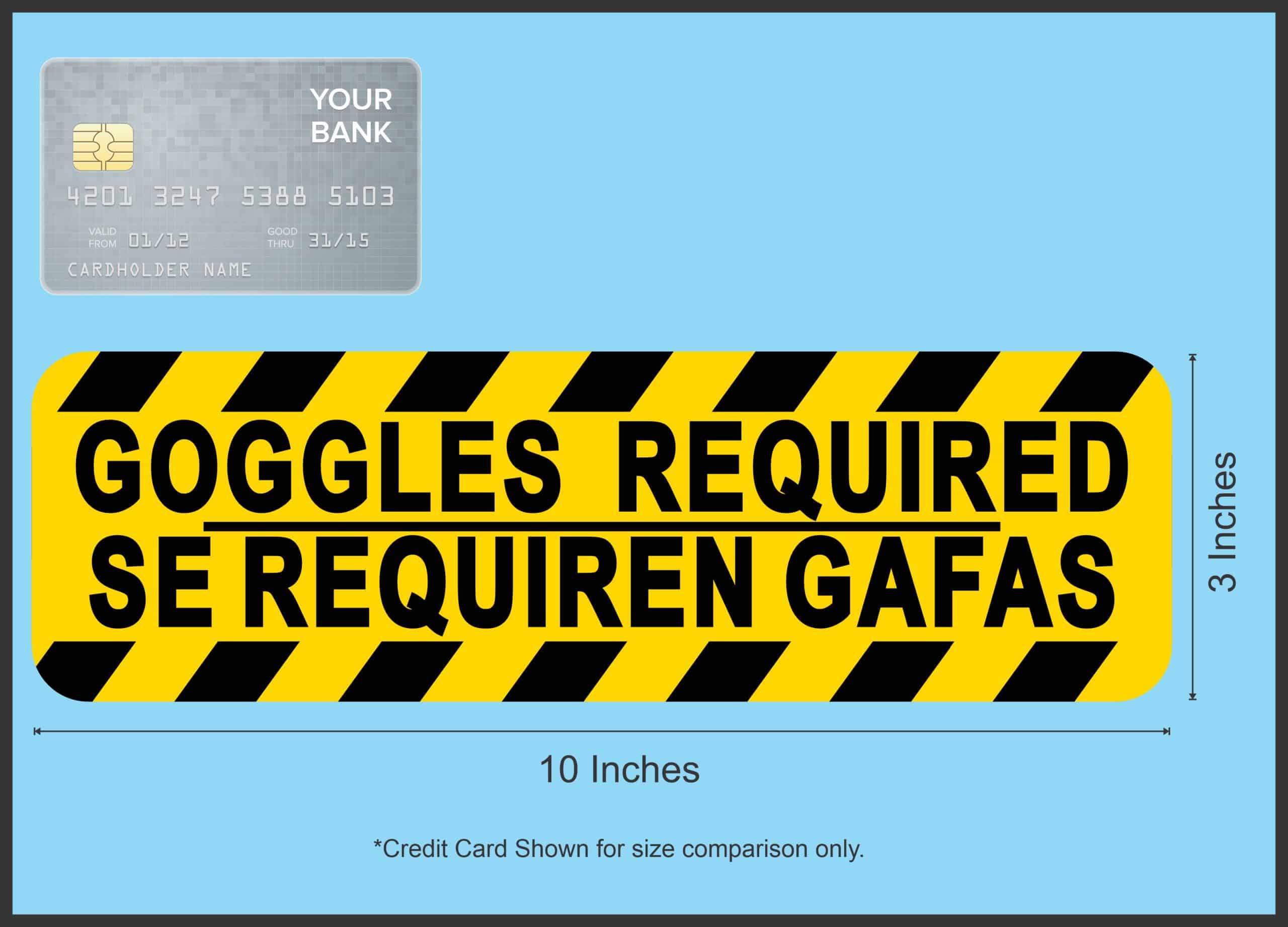 StickerTalk English Spanish Goggles Required Magnet, 10 inches x 3 inches - Image 3