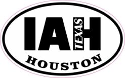 Oval IAH Houston Texas Vinyl Sticker