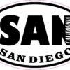 Oval SAN San Diego Vinyl Sticker