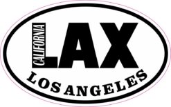 Oval LAX Los Angeles California Vinyl Sticker