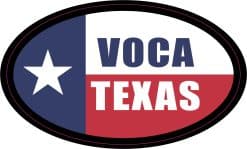 StickerTalk Flag Oval Voca Texas Vinyl Sticker, 4.75 inches x 2.75 inches