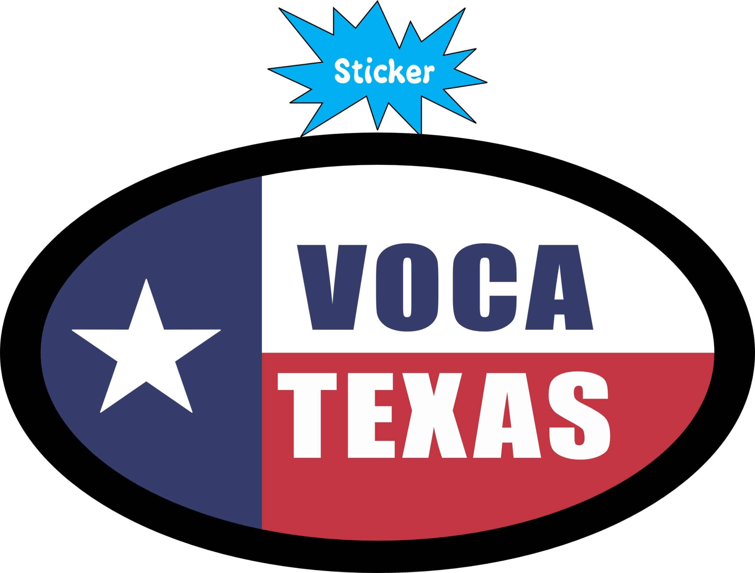 StickerTalk Flag Oval Voca Texas Vinyl Sticker, 4.75 inches x 2.75 inches - Image 2