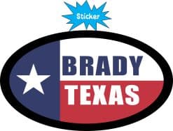 Alternative view of StickerTalk Flag Oval Brady Texas Vinyl Sticker, 4.75 inches x 2.75 inches