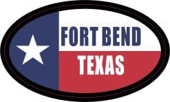 StickerTalk Flag Oval Fort Bend Texas Vinyl Sticker, 4.75 inches x 2.75 inches
