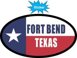 Alternative view of StickerTalk Flag Oval Fort Bend Texas Vinyl Sticker, 4.75 inches x 2.75 inches