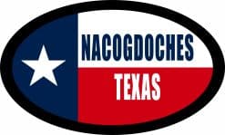 StickerTalk Flag Oval Nacogdoches Texas Vinyl Sticker, 4.75 inches x 2.75 inches