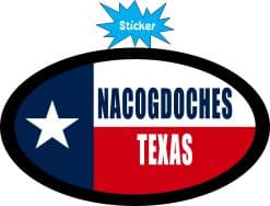Alternative view of StickerTalk Flag Oval Nacogdoches Texas Vinyl Sticker, 4.75 inches x 2.75 inches