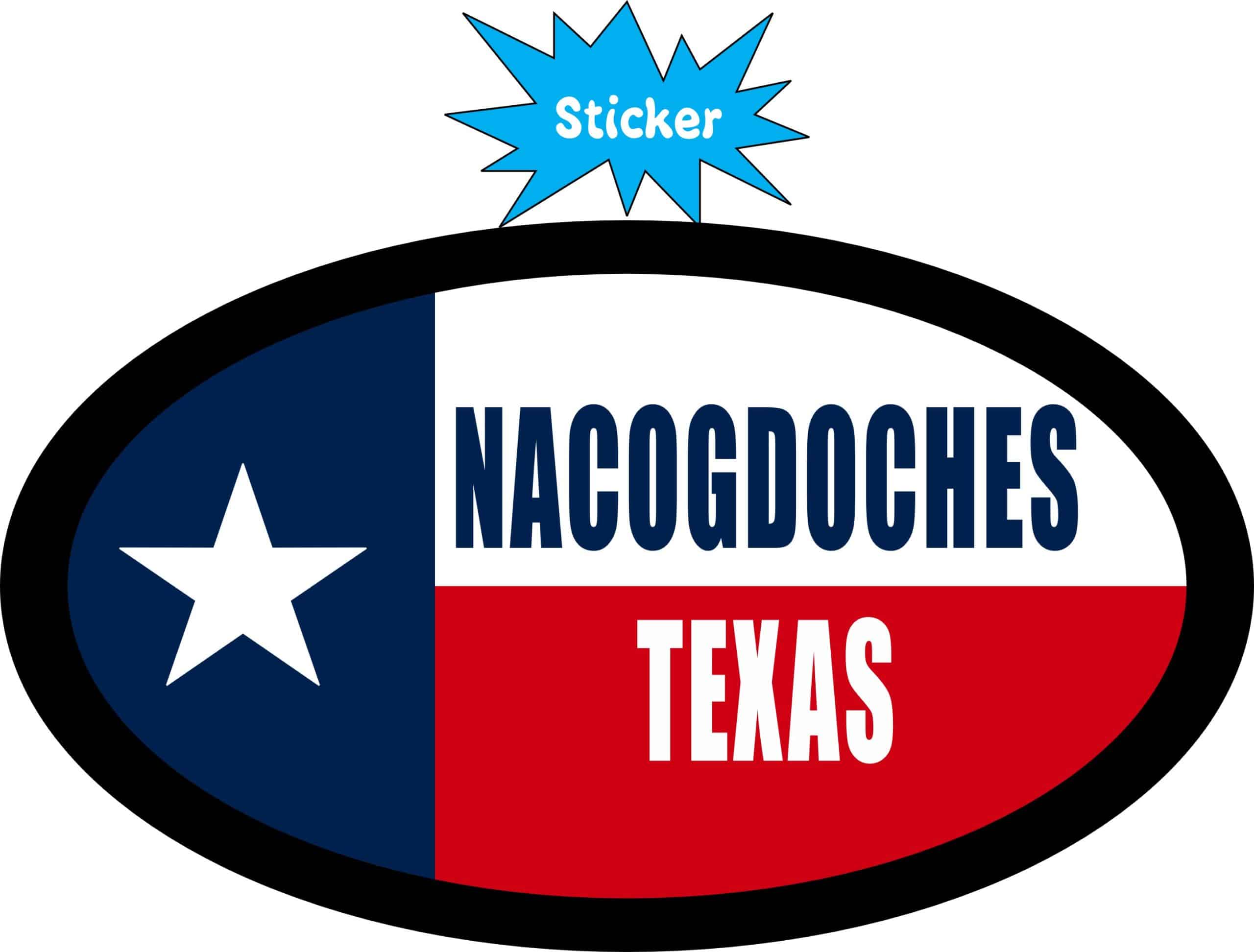 StickerTalk Flag Oval Nacogdoches Texas Vinyl Sticker, 4.75 inches x 2.75 inches - Image 2
