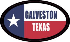 Flag Oval Galveston Texas Vinyl Sticker