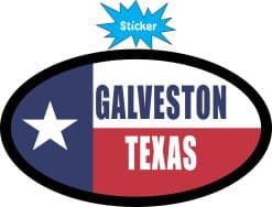 Alternative view of StickerTalk Flag Oval Galveston Texas Vinyl Sticker, 4.75 inches x 2.75 inches