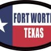 StickerTalk Flag Oval Fort Worth Texas Vinyl Sticker, 4.75 inches x 2.75 inches