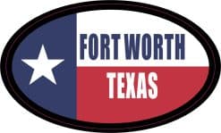 StickerTalk Flag Oval Fort Worth Texas Vinyl Sticker, 4.75 inches x 2.75 inches