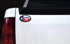 Alternative view of StickerTalk Flag Oval Fort Worth Texas Vinyl Sticker, 4.75 inches x 2.75 inches