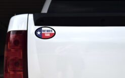 Flag Oval Fort Worth Texas Vinyl Sticker