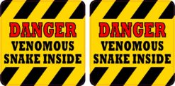 Danger Venomous Snake Inside Vinyl Stickers