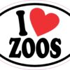 Oval I Love Zoos Vinyl Sticker