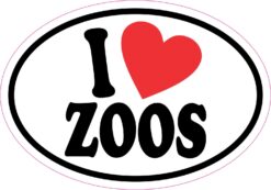 Oval I Love Zoos Vinyl Sticker