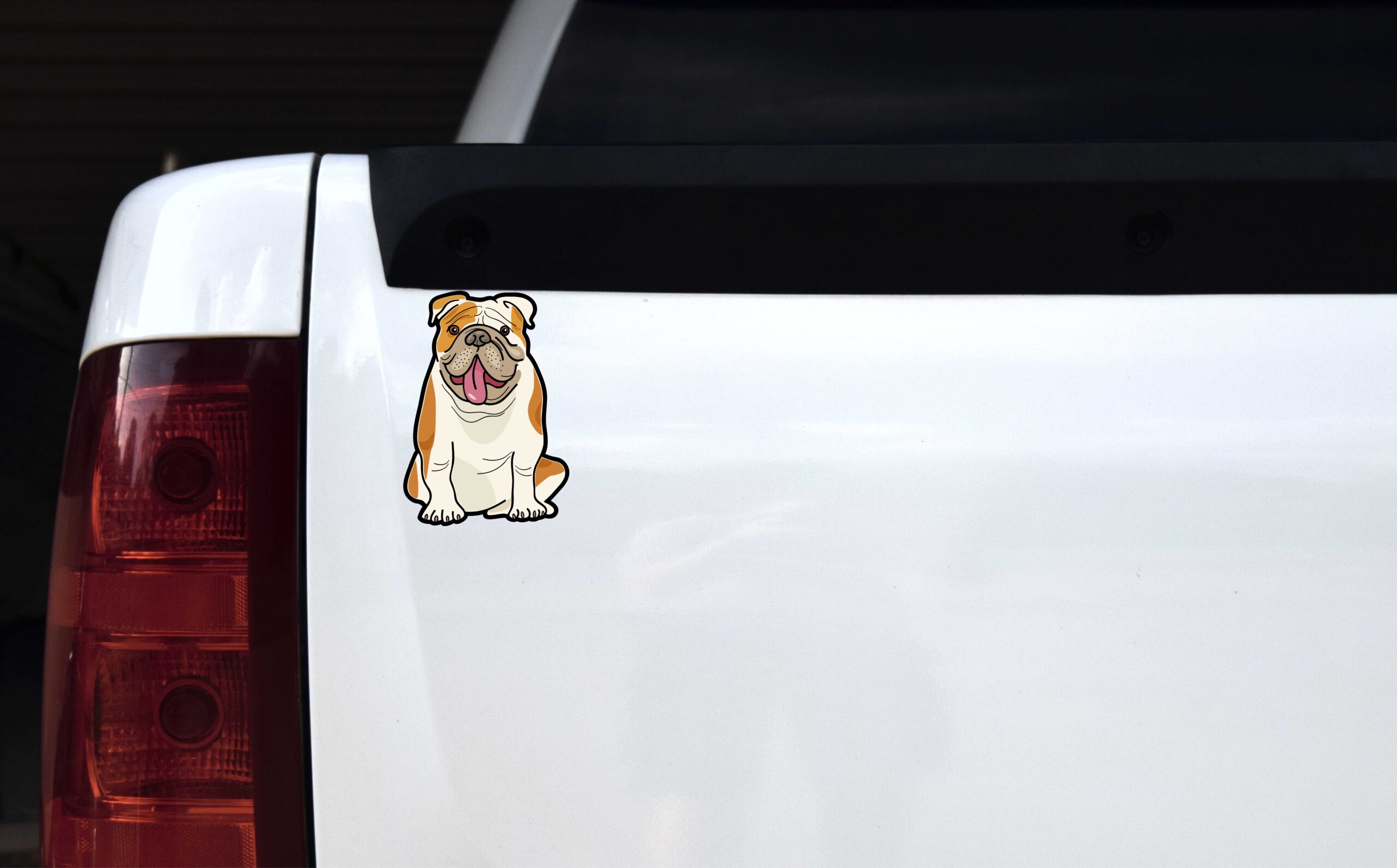 Brown Spots English Bulldog Vinyl Sticker