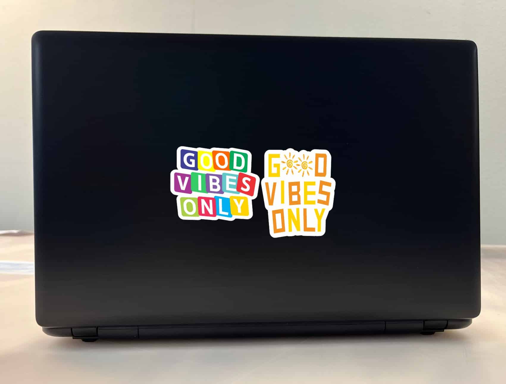 StickerTalk Good Vibes Only Vinyl Stickers, 1 sheet of 2 stickers, 1 sticker 3 inches x 2.5 inches, 1 sticker 2.5 inches x 3 inches - Image 3