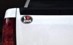 StickerTalk I Love Jesus Vinyl Sticker, 5 inches x 3.5 inches