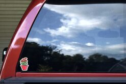 Potted Red Flowers Vinyl Stickers