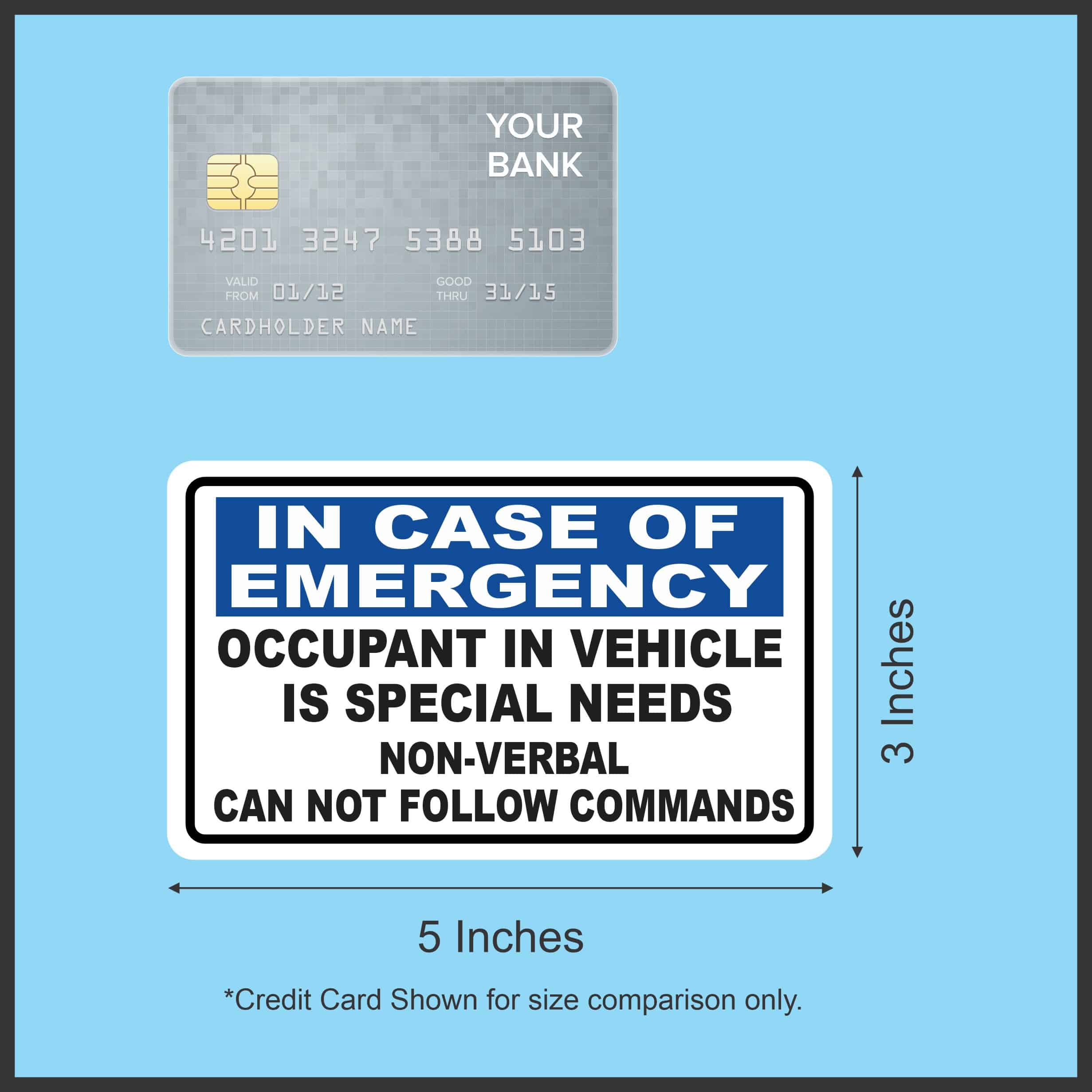 StickerTalk Occupant in Vehicle Is Special Needs Magnet, 5 inche - Image 4