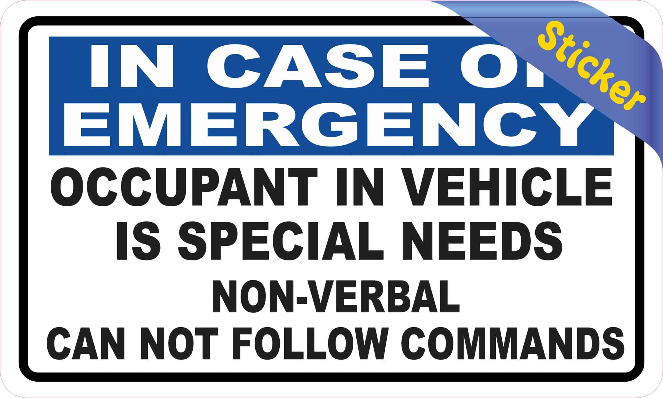 StickerTalk Occupant in Vehicle Is Special Needs Vinyl Sticker, - Image 2