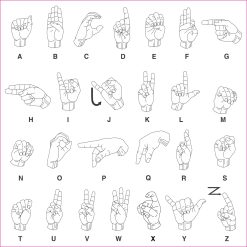 StickerTalk ASL Alphabet Magnet, 5 inches x 5 inches