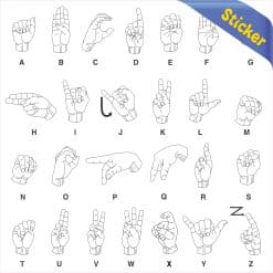 Alternative view of StickerTalk ASL Alphabet Vinyl Sticker, 5 inches x 5 inches