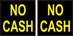 No Cash Vinyl Stickers