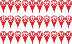 AED Map Pointer Vinyl Stickers
