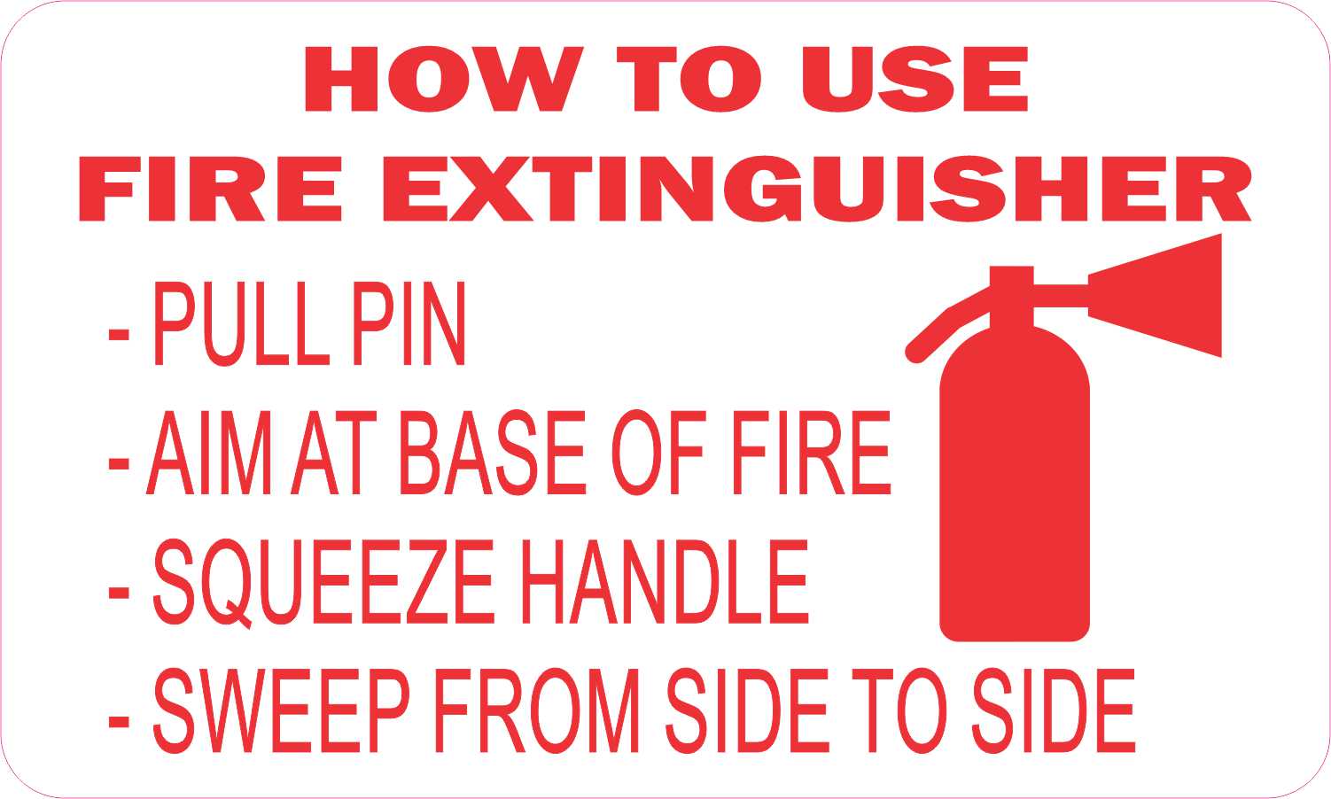 StickerTalk How to Use Fire Extinguisher Vinyl Sticker, 5 inches x 3 inches