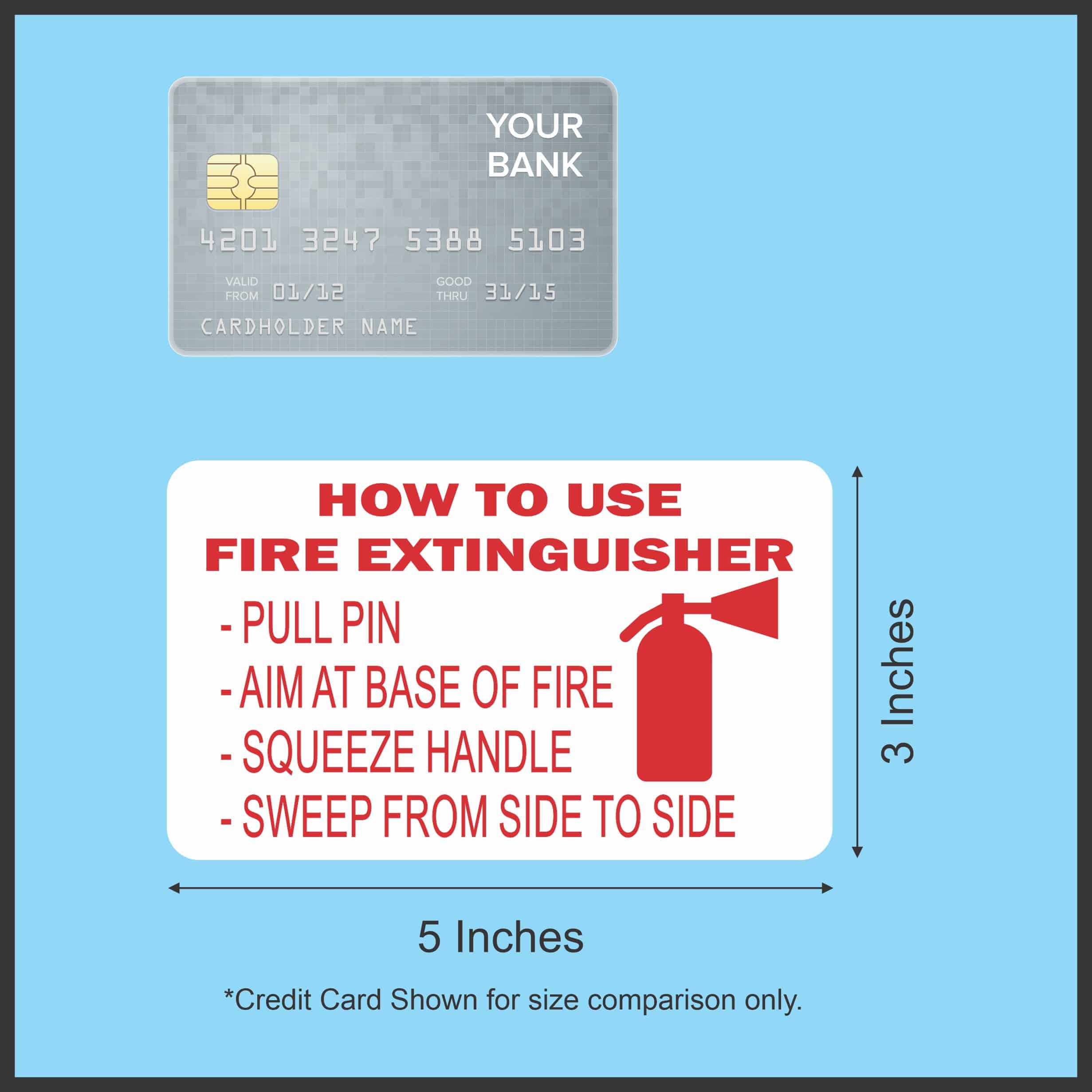 StickerTalk How to Use Fire Extinguisher Vinyl Sticker, 5 inches x 3 inches - Image 3